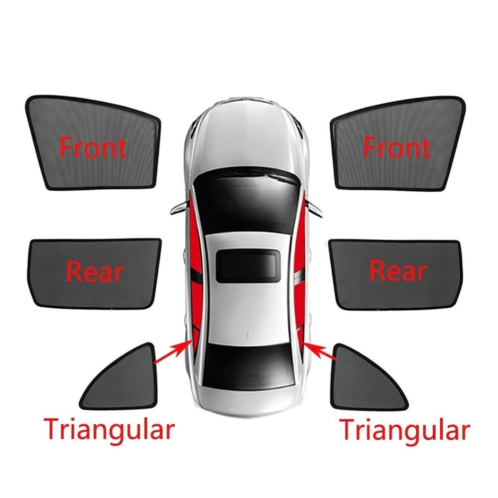 Osłony na boczną Szybę Samochodu Osłona Przeciwsłoneczna do Prius XW30 2010-2015 Niemowląt Zasłony Magnetyczne Ochrona Przed UV Akcesoria Składana(Side Window 6pcs)