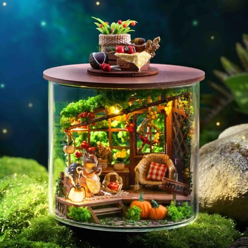 CRIOLPO DIY Miniature Doll House Kit, Inventive Room with Furniture, Dreamy Bottle Miniature House Kit, Tiny House Making Kit, Unique Home Decor, for Craft Enthusiasts - Moments of Abundance