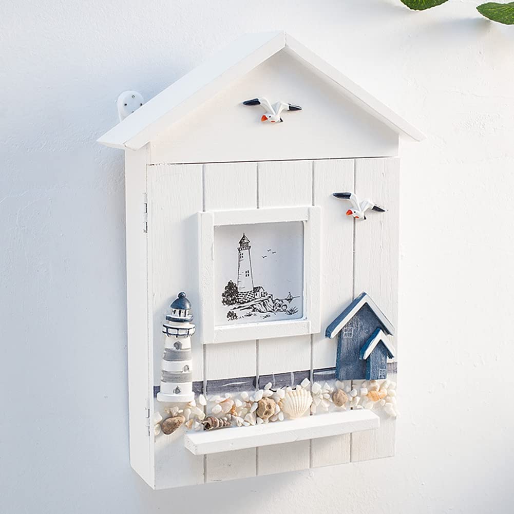 DéCoration dans L'OcéAn BoîTe à CléS Clé Suspendue au Mur de L'Armoire BoîTe de Rangement Oiseaux de Mer