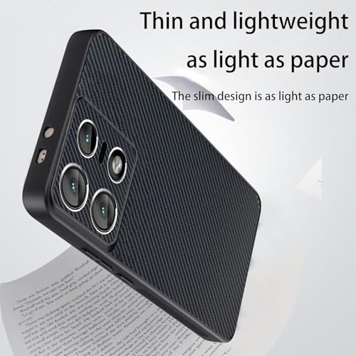 Image of DIZORO Carbon Fiber Case for Moto Motorola Edge 50 pro 5g Smooth Touch Rubber Phone Cases Non-Slip, with Camera Protection Fingerprint Resistant Full Body Protective Shockproof Back Cover - Dark Grey