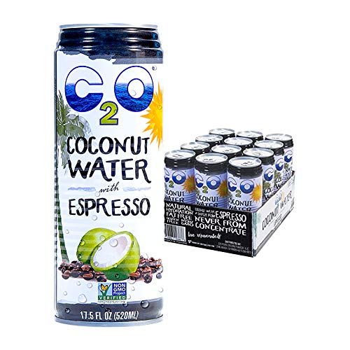 C2O Pure Coconut Water With Espresso, Plant Based, Non-Gmo, Dairy Free, Essential Electrolytes, 17.5 Fl Oz (Pack Of 12) #TOP23