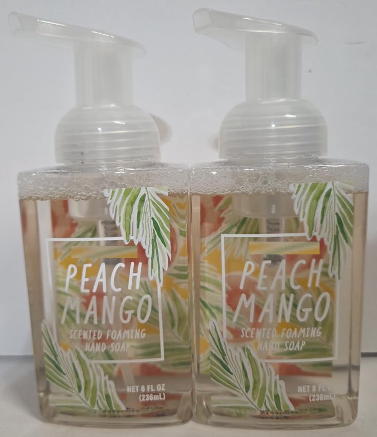 Trader Joe Peach Mango Scented Foaming Hand Soap 8fl oz 236ml (Two Bottles)