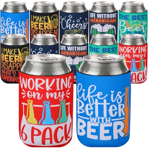 Funny Beer Can Cooler Sleeve - 12 Pcs Funny Quotes