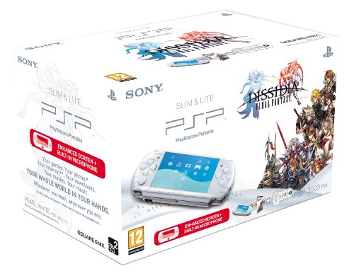 Sony PSP 3000 Series Slim and Lite Handheld Console (White) with Final Fantasy Dissidia Bundle