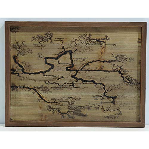 TX USA Corporation Rectangle Lichtenburg Wood Burning Wall Art with Keyhole Hangers - Brown