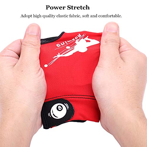 Roaming Quick-Dry Breathable Billiard Shooters Carom Pool Snooker Cue Sport Glove Fits on Left Hand (Red, S/M)