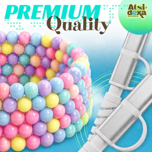 Image of 4-in-1 Beaded Charging Cable, MFi Certified, Works with CarPlay, 6.6FT 60W Fast Charger Cord for iPhone 17 /16 /15 /14 /13 /12 /11, iPad, Samsung, Android and More (Pastel Pop)