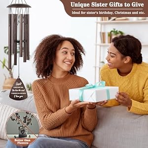 Sister Gifts, 32" Bronze Wind Chimes Sister Gifts for Women, Gifts for Sister, Sisters Gifts from Sister, Gifts for Sister in Law, Best Sister Ever Gifts Sister Gifts 32 Bronze Wind Chimes Sister Gifts for Women Gifts for Sister Sisters Gifts from Sister Gifts for Sister in Law Best Sister Ever Gifts