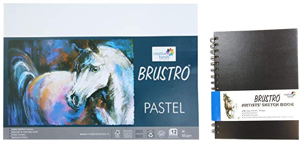 Brustro Artists Pastel Papers 160 GSM A4 White 2 Packets & Brustro Artists Wiro Bound Sketch Book (B0BPXV7C92) Amazon Price History, Amazon Price Tracker