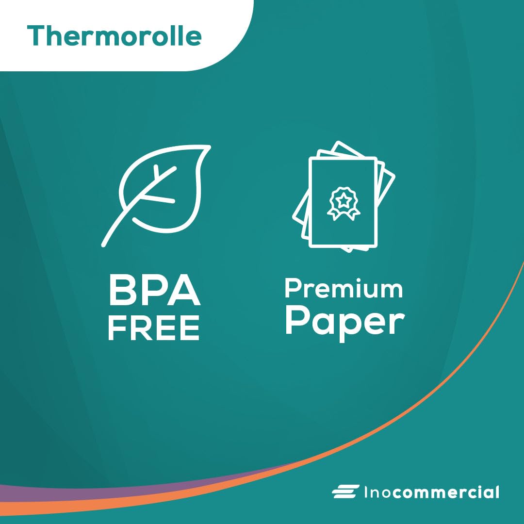Inoverse EC-Cash - Rollos de papel térmico (80 mm x 60 mm x 12 mm, para sistema de caja registradora, impresora EPOS y terminal POS, papel de impresión de tinta blanca cero, sin BPA, 50 m, 40 rollos)