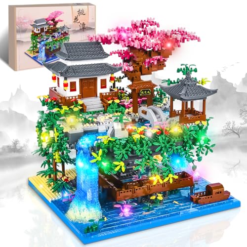 Charmofun 3320PCS Micro Bausteine, Klemmbausteine Haus mit LED, Botanical...