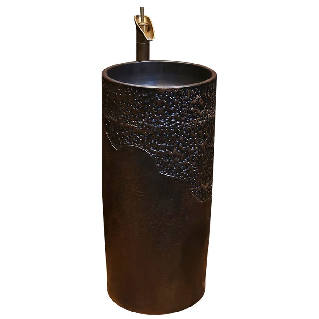 Rkvxcjhdr A Pedestal Sink Pedestal Vessel Sink Ceramic Column Washbasin Vintage Rt Washbasin One-Piece Pedestal Combo Sink With Faucet Bathroom Sinks