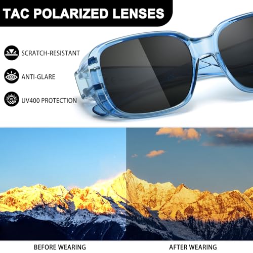Image of HAOLOTA Polarized Sunglasses Over Glasses Women Wrap-Around Glasses Small Shapes Driving Fishing UV400 Protection