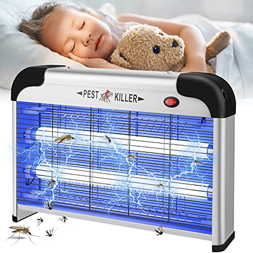 Pasobass Bug Zapper,Electric Mosquito Zapper with 20W Power, Grid Mosquito Trap Indoor Fly Trap Zapper Mosquitoes Killer Lamp Light Insect Killer Bulb for Flies Gnats Moth Home Inside Kitchen Garage