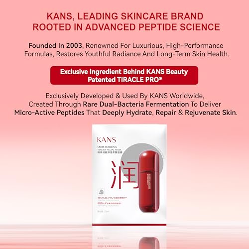 Image of KANS Advanced Collagen Firming Sheet Mask (Pack of 5), Peptides & Hyaluronic Acid, Anti-Aging, Firmer & Bouncier Skin, Wrinkle-Smoothing, Tiracle PRO, Boost Collagen, Instant Glow & Radiant Skin