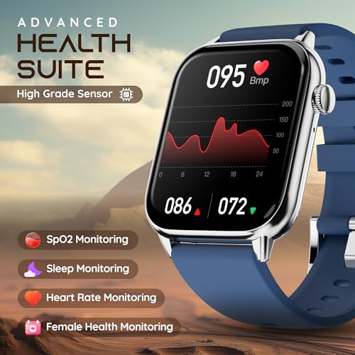 Image of Pebble Cosmos Ultra 2.0 Smartwatch for Men & Women 1.91 inch Infinite Display, Bluetooth Calling, Sleek Ultra-Thin Design Fitness & Sleep Monitor Works with Android & iOS - Ocean Blue