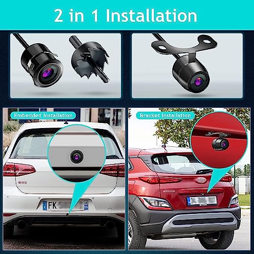 Image of Backup Camera, Waterproof IP68 Backup /Front View Camera, Car Rear View Camera Night Vision with Infrared LED, 170All-Round View, Reverse Camera for Cars, Trucks, RV, SUV, Van (Black)