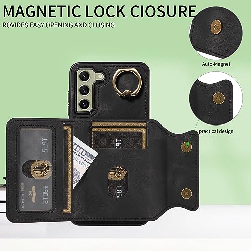 Coque Samsung S21 FE en cuir premium avec protection antichoc noire - 6