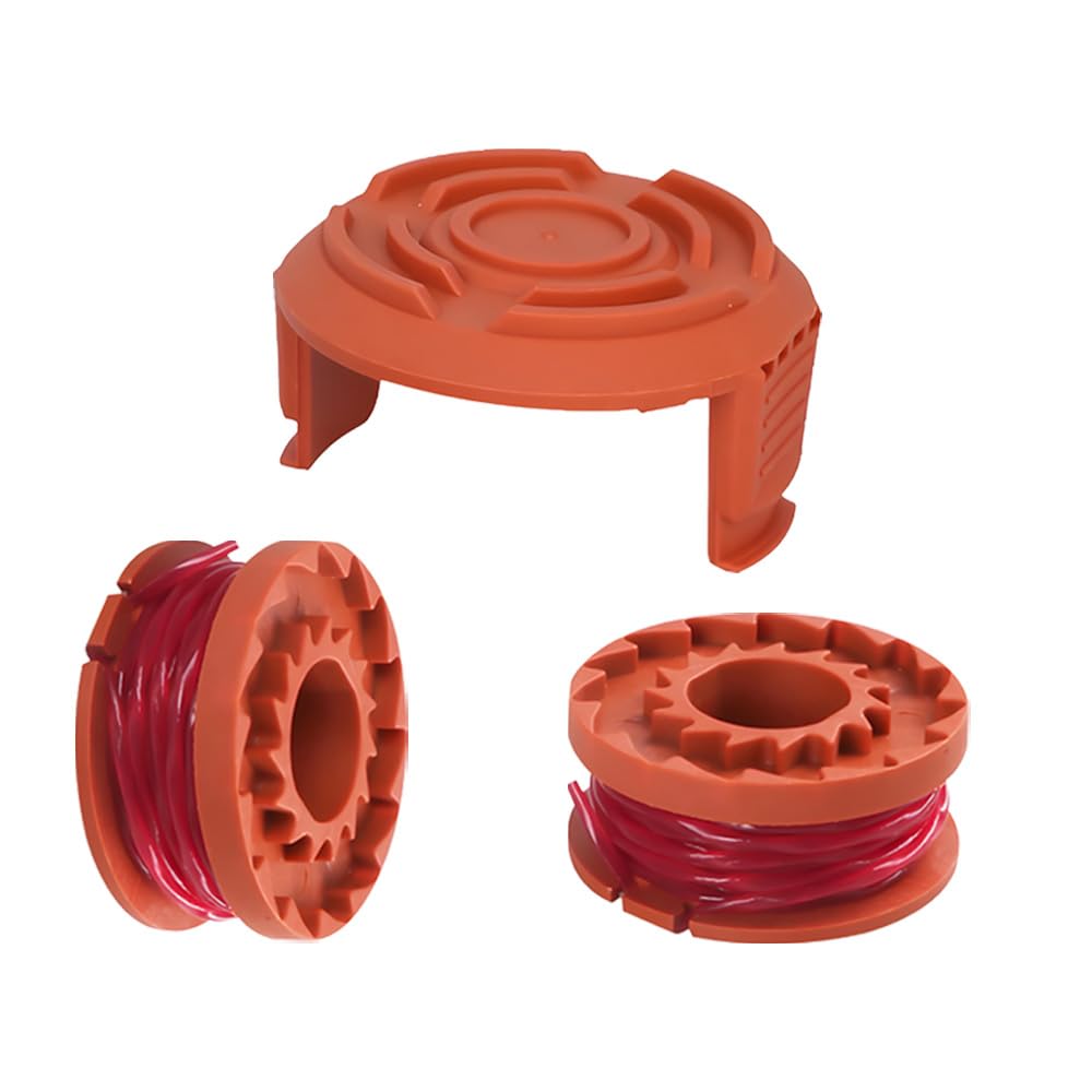 3PCS WA0004 Worx Strimmer Spool Replacement Kit - Compatible with WG150-WG180 Series (2 Spools + 1 Cover)