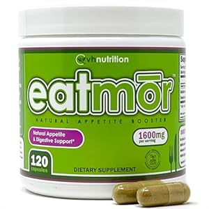VH Nutrition Eatmor | Weight Gain Pills* for Women and Men | Designed for Women with Gentian, Ginger, Alfalfa | 120 Easy-to-Swallow Capsules