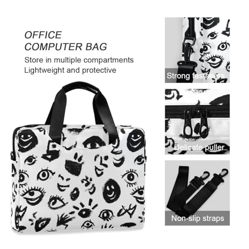 Bolsa de hombro para portátil con patrón de garabatos miniatura 6