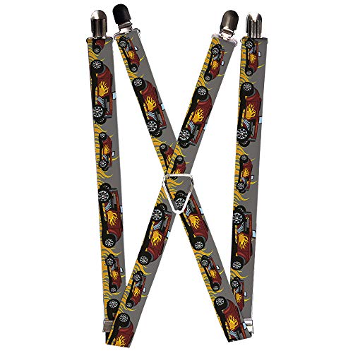 Buckle-Down Men's Suspender-Hot Rod, Multicolor, One Size