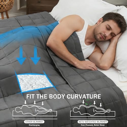 Image of Weighted Blanket for Adults 25lbs, 88 inchx104 inch, Cal King Cooling Heavy Throw Blanket for 220-280lbs, Microfiber Soft Thick Big Blankets Weighted Comforter Breathable Gift for Sleeping, Grey