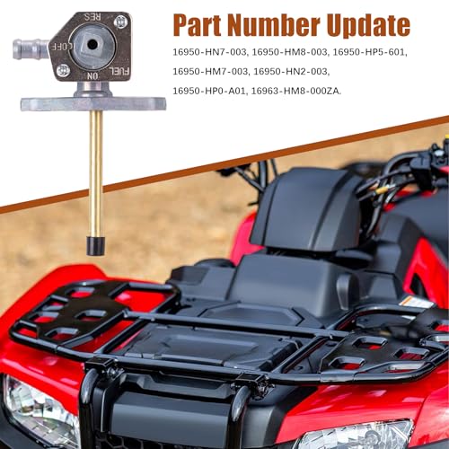 Image of Fuel Valve Petcock with Lever Screw Compatible with Honda Recon 250 TRX250 TE /TM Rancher 350 420 Foreman 400 Foreman 450 FourTrax Foreman Rubicon 500 TRX350 400 420 500 16950-HN7-003 16963-HM8-000ZA