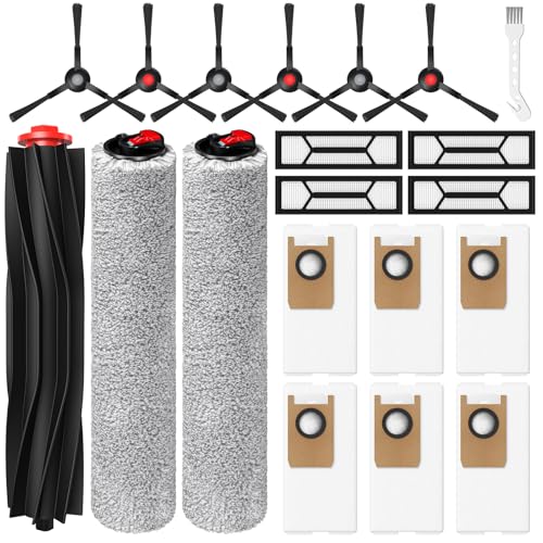 Omni S1 Pro/S1 Accessory Kit for eufy S1 Omni S1 Pro Robot Vacuum Replacement Parts Include 1*Main Roller Brushes 2*Mopping Rollers 6*Side Brushes 4*HEPA Filters 6*Dust Bags 1*Cleaning Tool