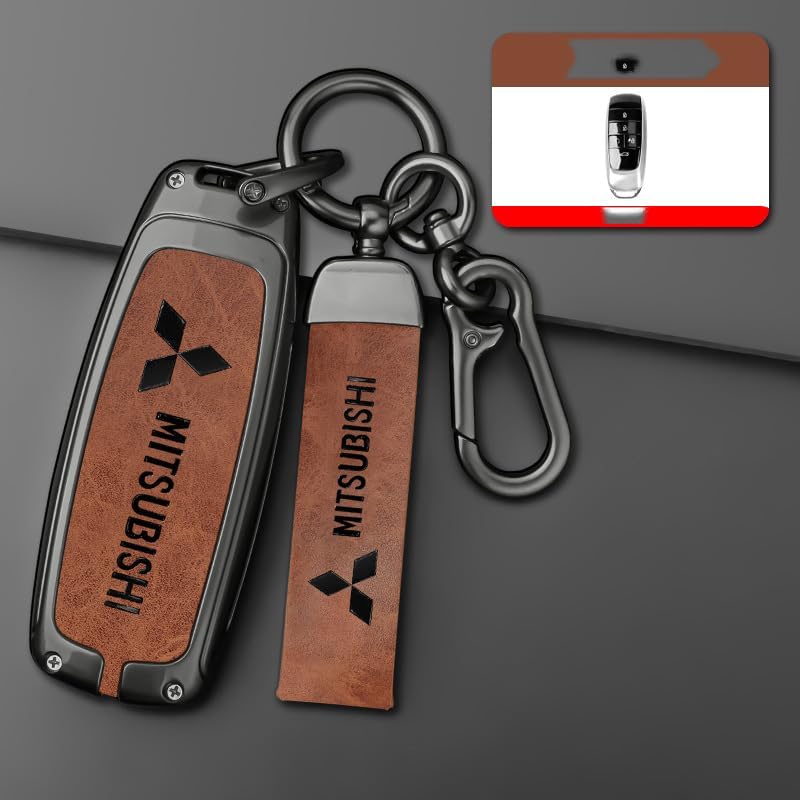 LyTTuu 1 Piezas Coche Carcasas Llaves para Mitsubishi Artuk,Conchas Clave Cubierta Protectora Caso Clave Funda Llaves Cubre Tapa Llave Cubre,B-Brown