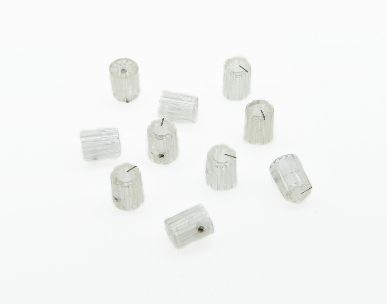 KAISH 10pcs Clear Guitar Scalloped Edge Amplifier Knob Transparent Cylinder Effect Pedal Knobs