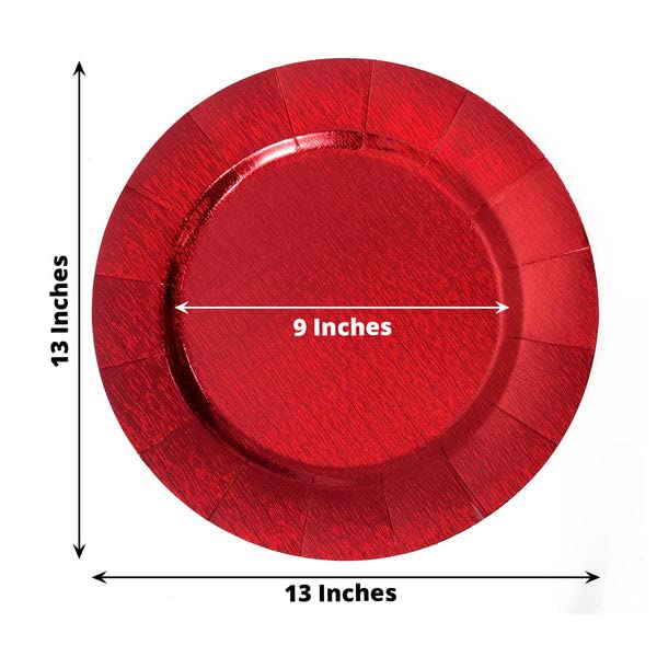 10 Platos Cargadores Desechables Rojos 13 pulgadas miniatura 6