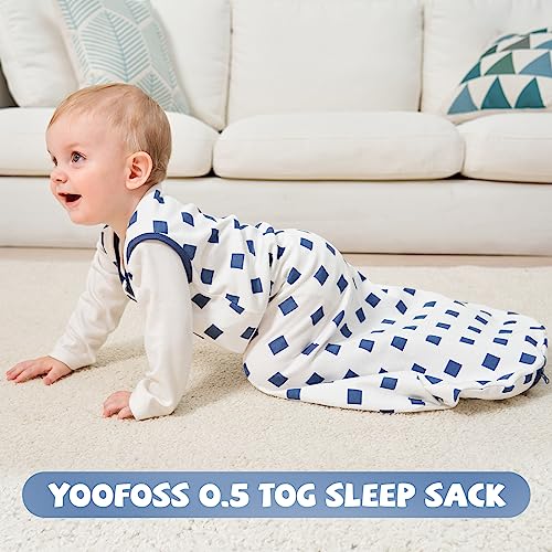 Image of Yoofoss Baby Sleep Sack 18-24 Months Baby Wearable Blanket 100% Organic Cotton 2-Way Zipper TOG 0.5 Toddler Sleeping Sack 3 Pack,Soft Lightweight(X-Large)