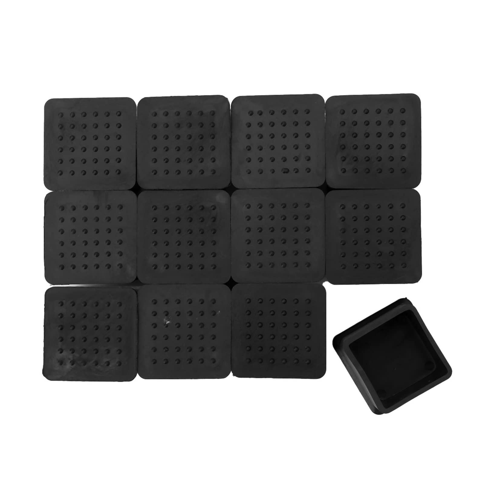 Tapas protectoras para patas de muebles de forma cuadrada -12 piezas de PVC antideslizantes de goma cubiertas de patas de silla de mesa protectores de suelo (número de piezas: 12 unidades