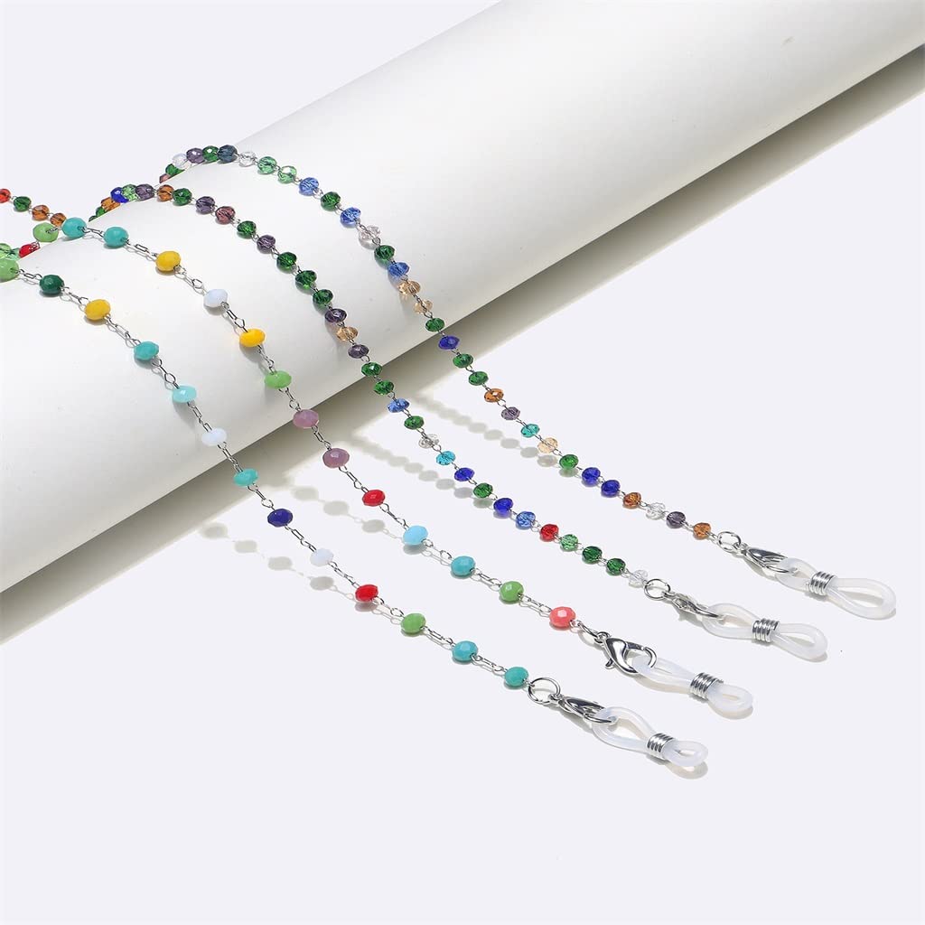 Zweiteiliges Set Brillenkette Edelstahl Kristall Farbe Brillenseil (D Talla ?nica)