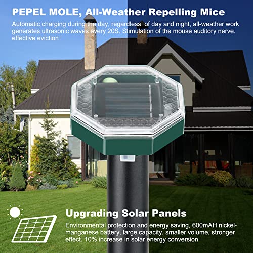 Flintronic 4 Stück Solar Maulwurfabwehr, Wasserdicht Solar Maulwurfbekämpfung, Ultrasonic Solar Maulwurfschreck, Mole Repellent mit IP65, Wühlmausschreck Maulwurf Vertreiber für Den Garten
