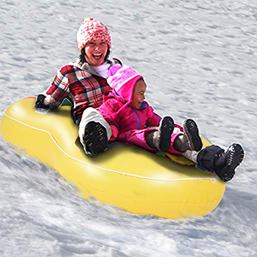 HIWENA Super Heavy Duty Snow Tube, Double Inflatable Snow Sled for Kids and Adults, Thicken 0.75mm Thick Material Winter Sport Tube(78 in) - Thumbnail 7