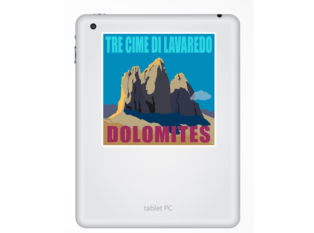 2 x 25cm/250mm Tre Cime di Lavaredo Adesivi vinilici bagagli di viaggio #7315
