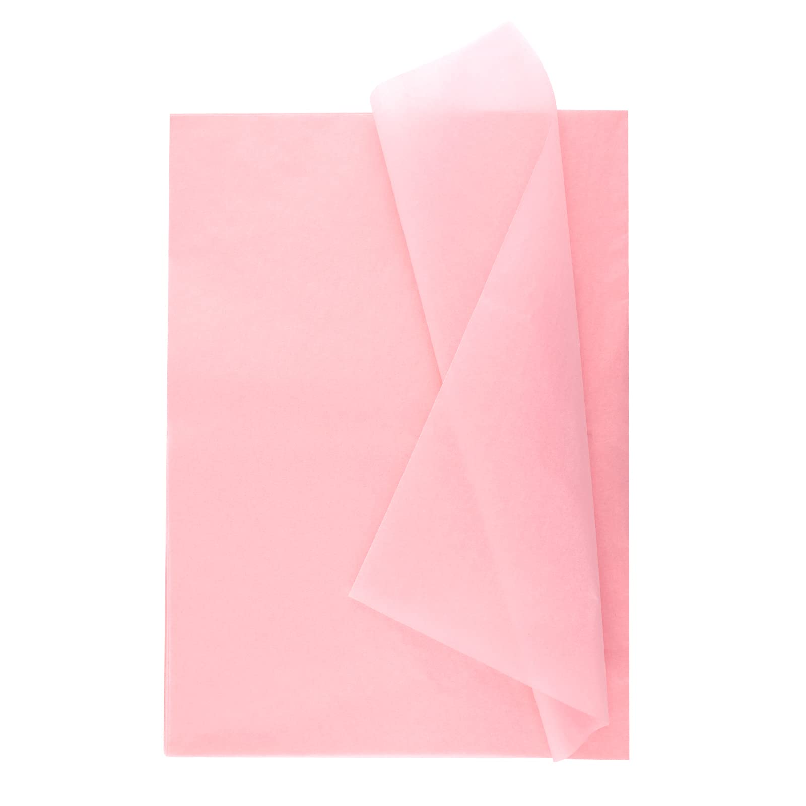 SAVITA 50 x 35 cm Papel de Seda, Papel Tisú de Color Sólido para Envolver Hojas de Papel de Embalaje a Granel para Pascua, Bodas, Cumpleaños, Manualidades de Bricolaje (60 Hojas, Rosa Claro)