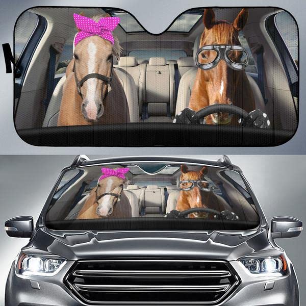 Couverture pare-brise voiture imperméable et universelle pour SUV et camion design chevaux
