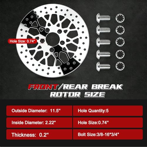 Image of 11.5'' Rear Brake Rotor Compatible with Harley Rotor Dyna,Electra Glide