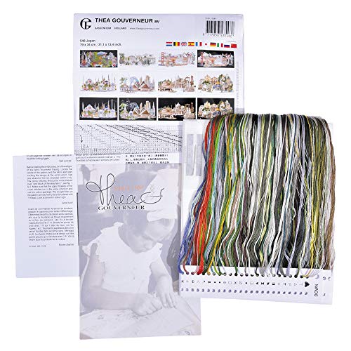 Image of Thea Gouverneur - Counted Cross Stitch Kit - Japan - Aida - 18 Count - Embroidery Kit for Adults - DMC Embroidery Threads and Other Cross Stitch Supplies Included - 548A