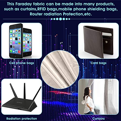 Tatuo TATUO-EMF SHIELDING FABRIC-01 Faraday Fabric 79 X 42.5 Emf Shield Protection Emf Blocker Faraday Tape thumb #6