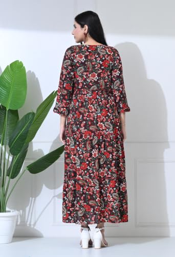 Image of Amazon Brand - Tavasya Women Long Maternity Kurta | Feeding Kurti | Comfort Maxi Dress