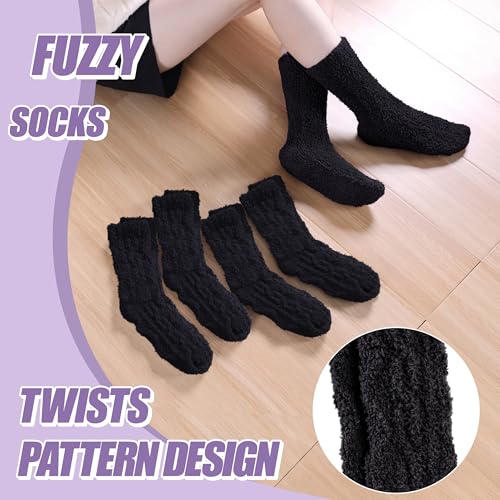 Image of Womens Fuzzy Socks Cozy Fluffy Slipper Soft Winter Warm Home Sleeping Christmas Socks