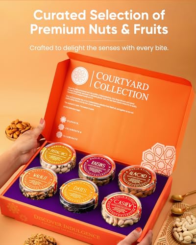 Image of Hyperfoods Rakhi With Dry Fruits 745g RawFruit Courtyard Collection Pack of 6 Dry Fruits Gift Box Rakhi Combo Set for Brother DryFruits Gift Pack DryFruits Combo Pack