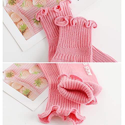 Image of Zumou Toddler Anti Slip Non Skid Socks Baby Little Girls Frilly Ruffle 6 Pairs