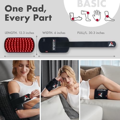 Image of Red Light Therapy for Body, 3 in 1 LEDs Red Light Therapy Belt with Timer Remote Control, 660nm 850nm Infrared Light Therapy Pad for Body Waist Shoulder Knee, 12.3 inch x 6 inch Large Area