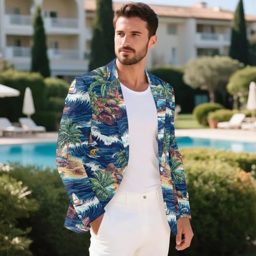 Men's Sport Coat Classic Fit 1 Button Blazer Suit Jacket3