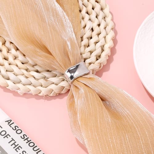 Elegant Silver Geometric Scarf Ring Brooch for Women - Versatile Shawl Clip Accessory by Femmesavor - Image 6